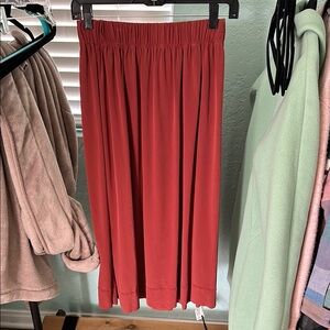 Elizabeth Suzann Silk Elegant Red Midi Skirt